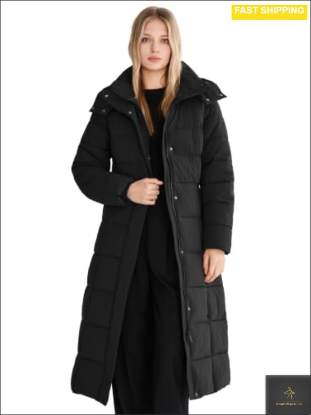 Womens Long Puffer Coat Water Resistant Belted Winter Jacket Hooded